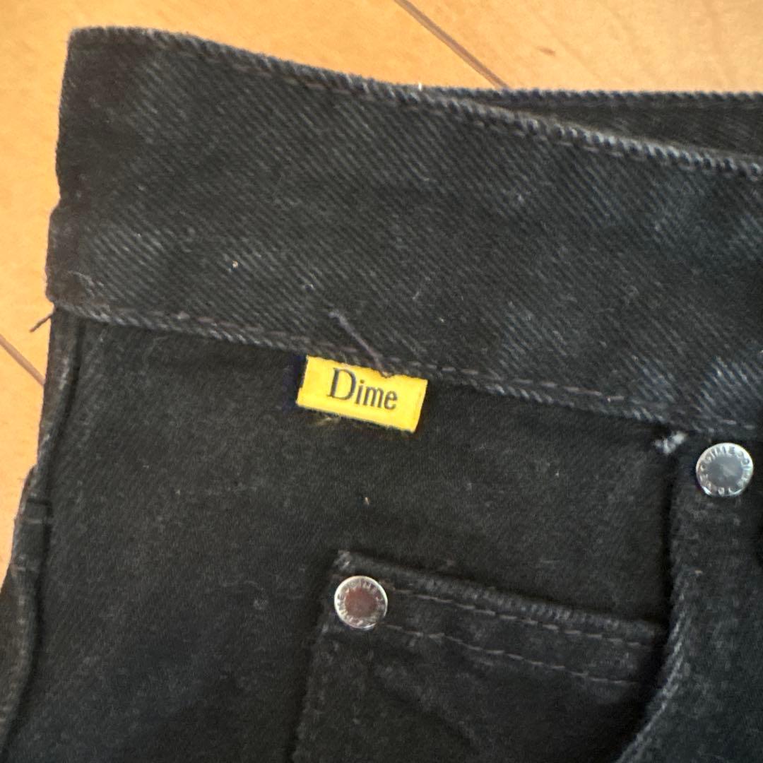 Dime 黒 ストレートデニムパンツ