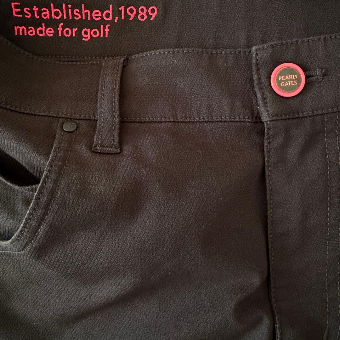 現行モデル　美品　パーリーゲイツ　パンツ　黒　L〜XL相当 コットン素材　5