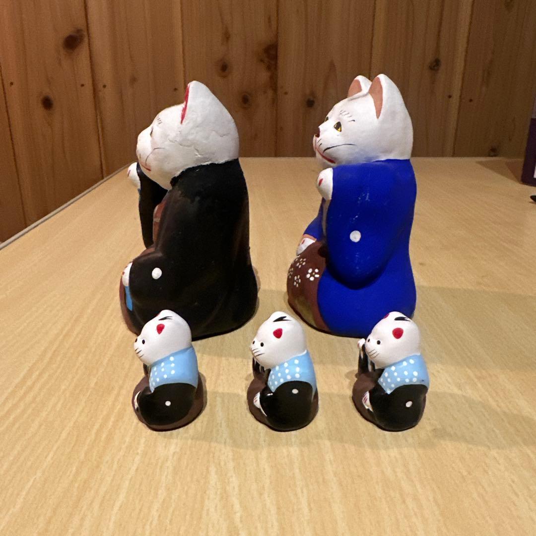 丹嘉　招き猫2対　と　住吉神社　初辰猫