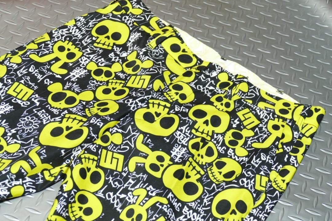 ★春ゴルフ★ラウドマウスゴルフ★ストレッチツイル柄パンツ★L★アニマルスカルズ