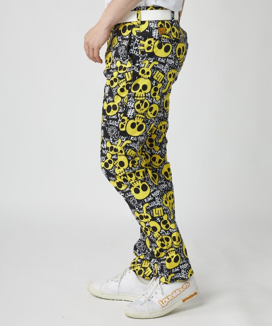 ★春ゴルフ★ラウドマウスゴルフ★ストレッチツイル柄パンツ★L★アニマルスカルズ