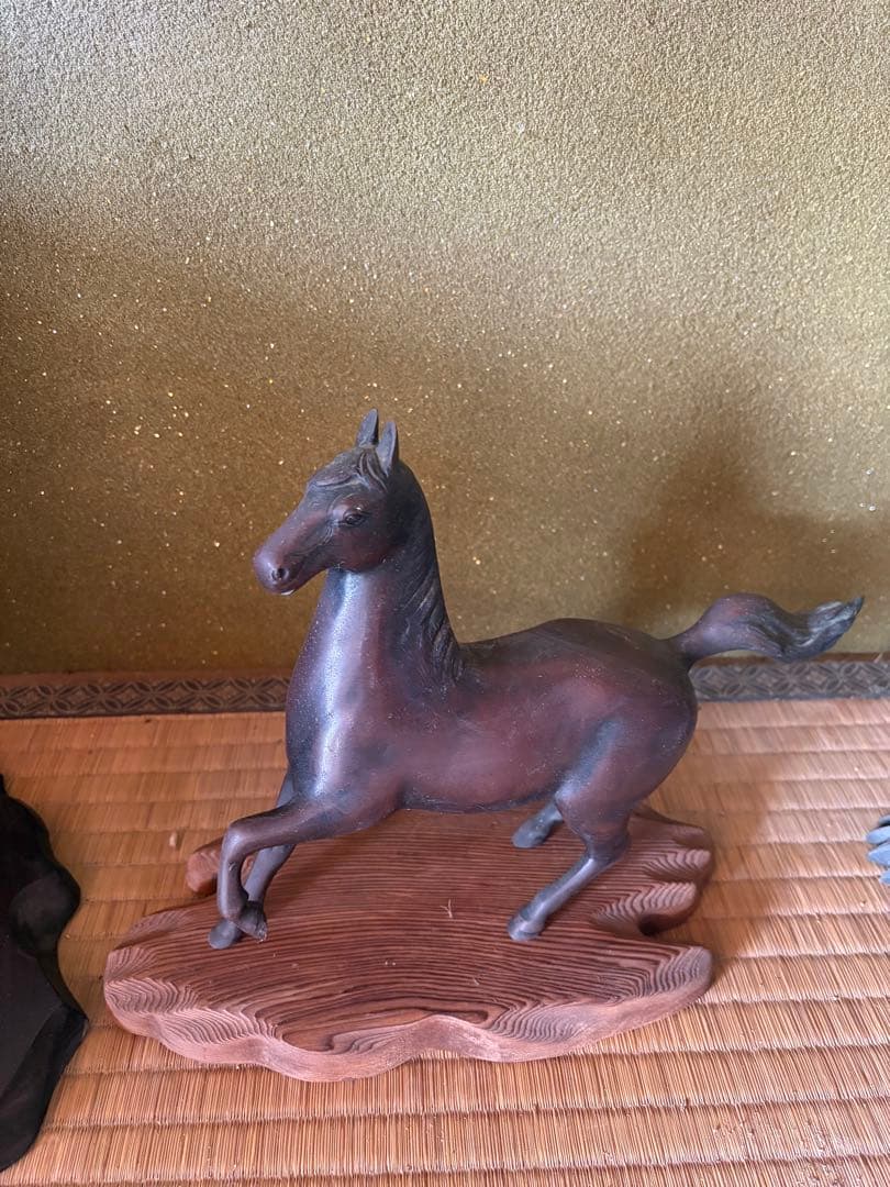 鷹？鷲？、馬、熊の置物3点セット