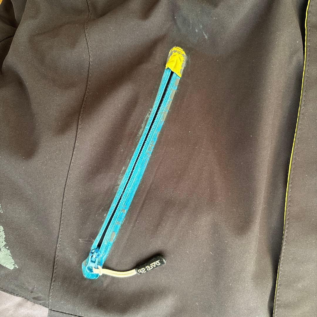 スキーウェア上下　メンズ 黒/黄 フード付き