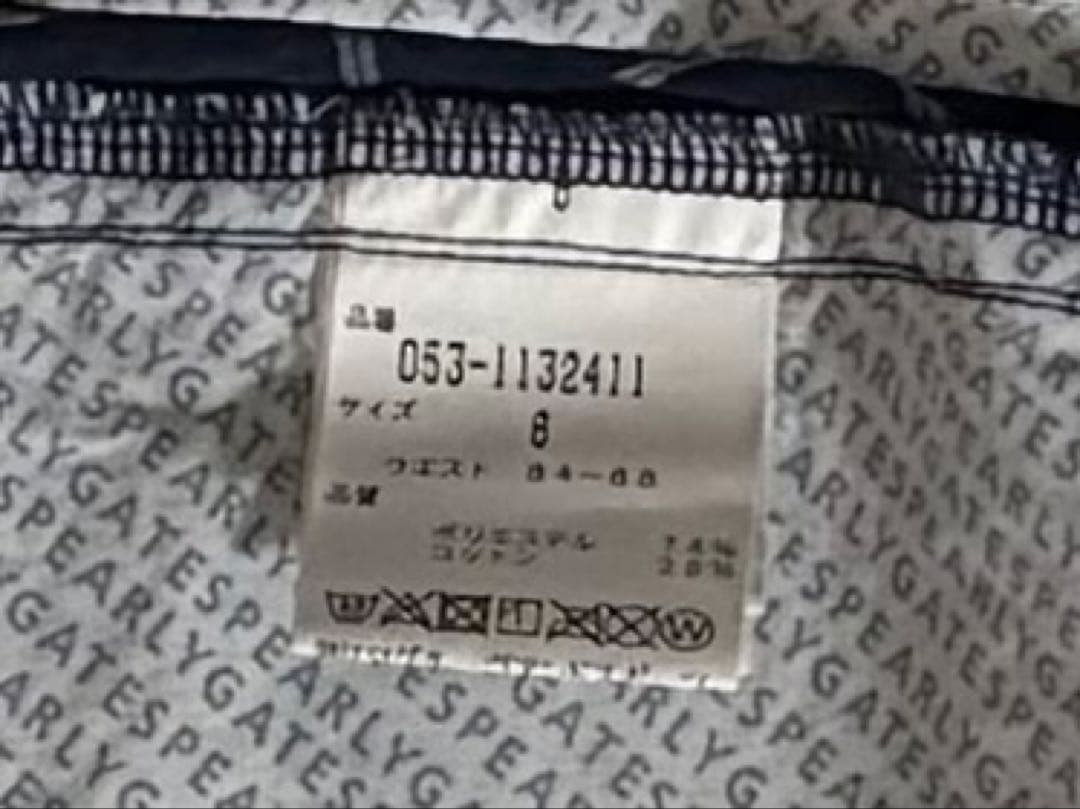 PEARLY GATES チェック柄パンツ ネイビー