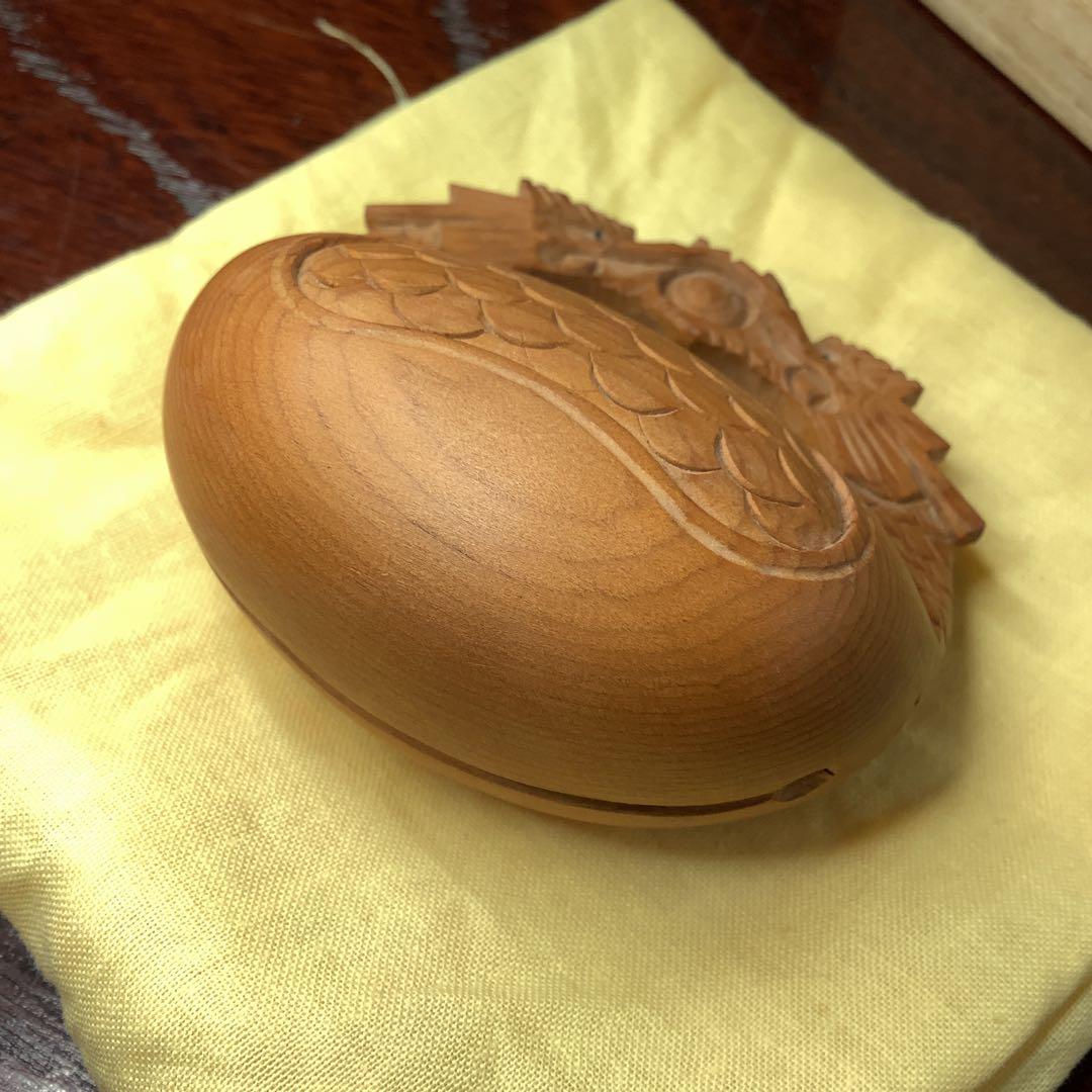 伝統工芸 香合 美品 大江 勝美 一位一刀彫 龍 木彫 茶道具 飛騨名工 香道具