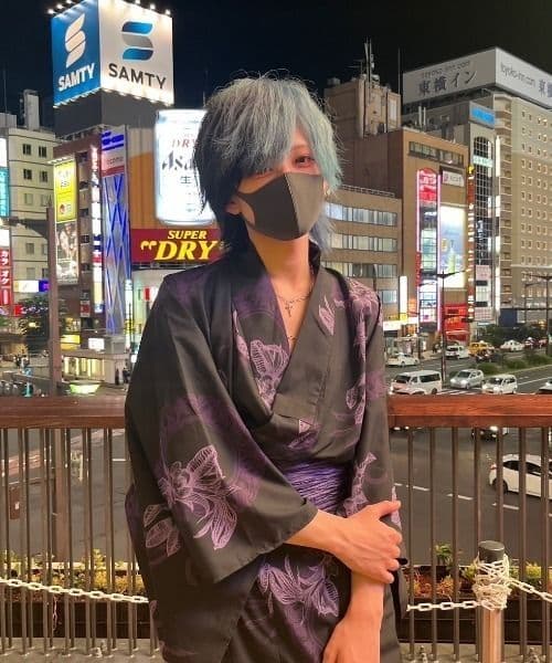 【新品未使用】REFLEM レフレム 総柄浴衣SET ブラック パープル