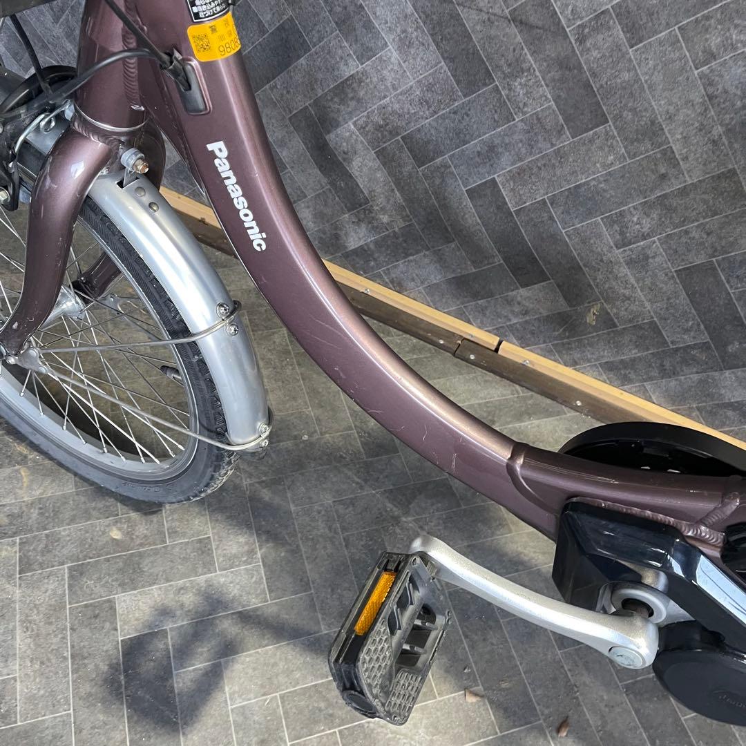 電動アシスト自転車 パープル 前後バスケット付き