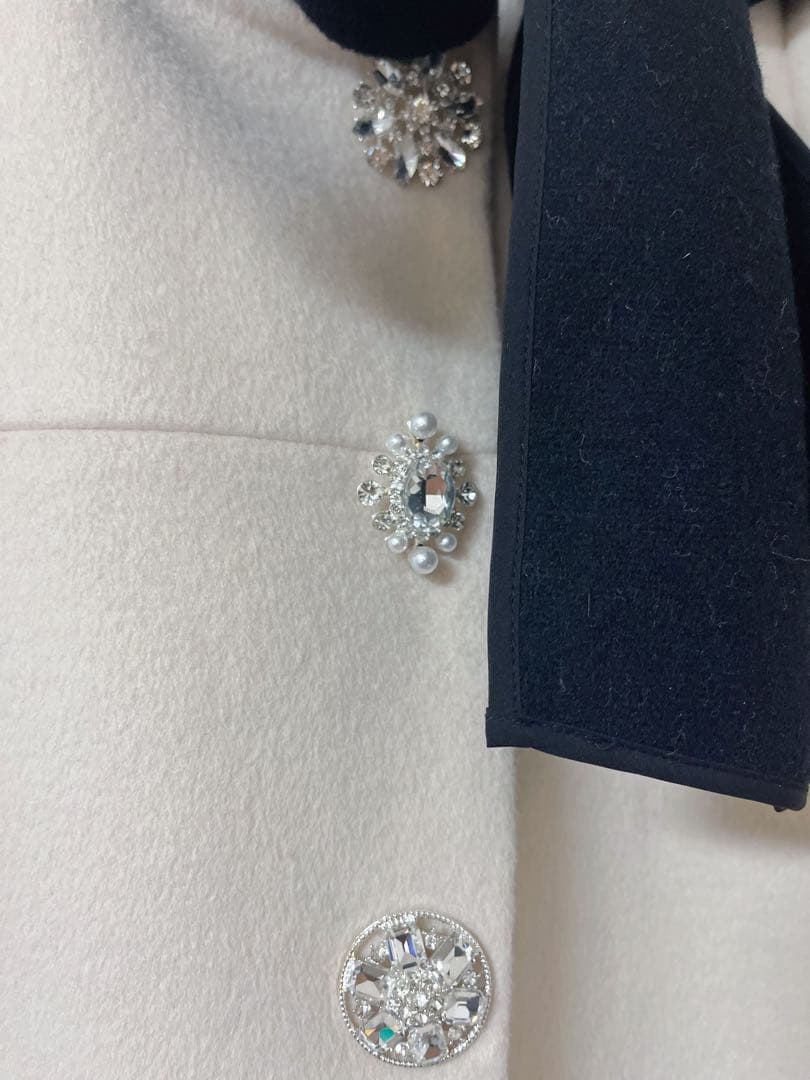 [L.B CANDY STOCK]Aラインビジューリボンコート♡リリーブラウン