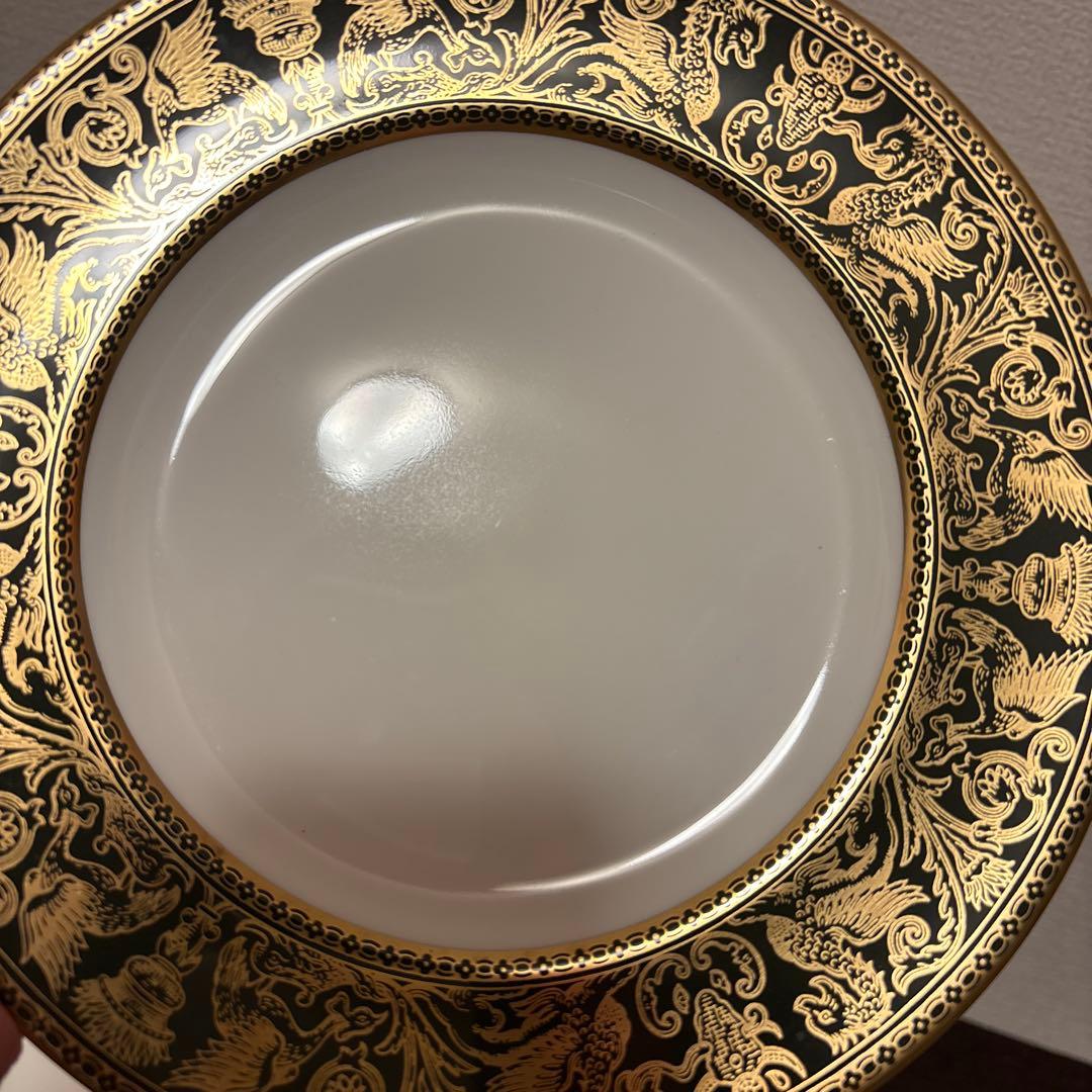 ウェッジウッド　フロレンティーン　グリーンゴールド　デザートプレート　20cm