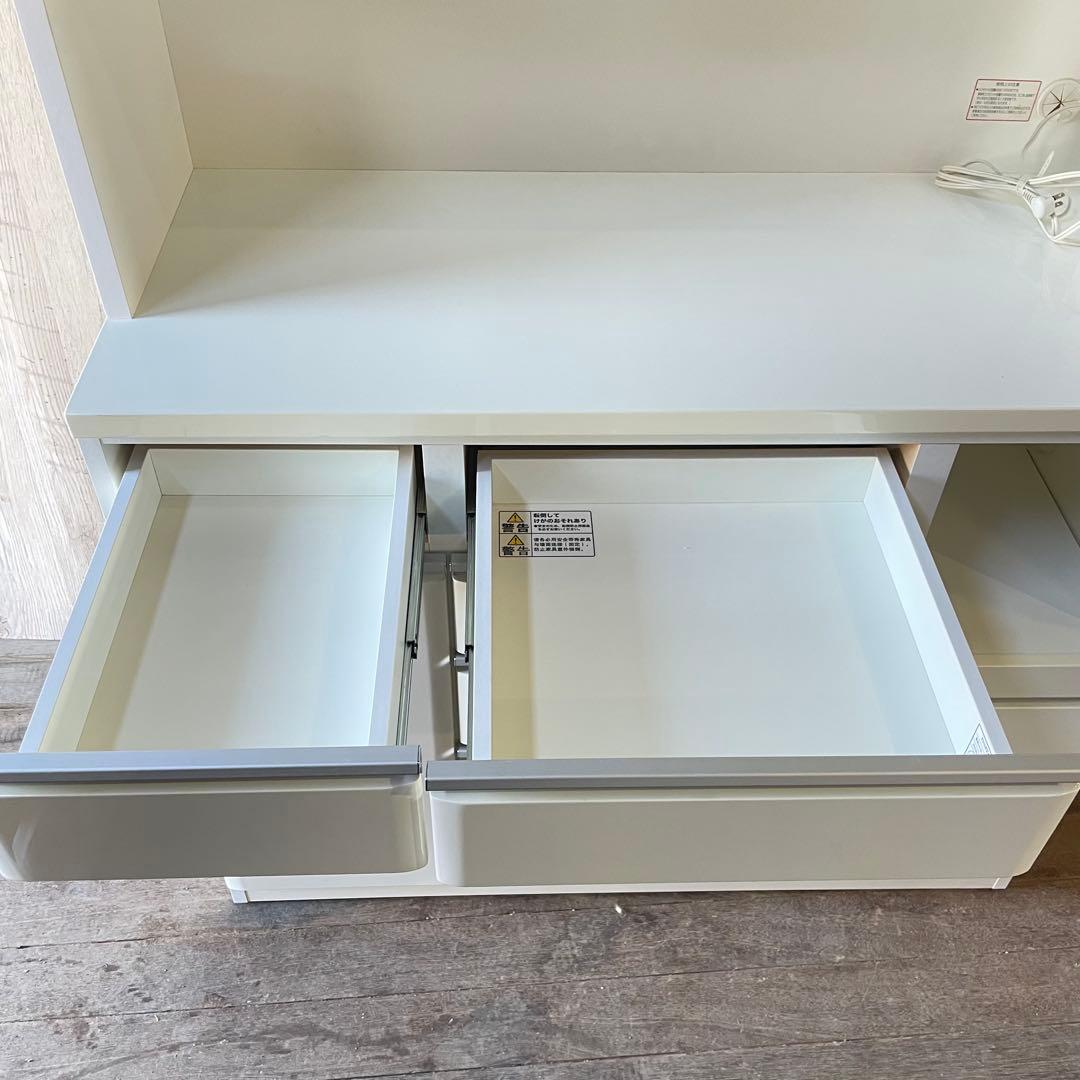 NITORI ニトリ 食器棚 120KB-WH キッチンボード アルミナ2 白