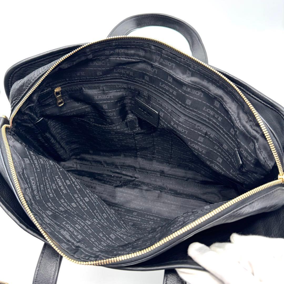 LOEWE ロエベ ヘリテージ ビジネスバッグ 2way レザー ショルダー 黒