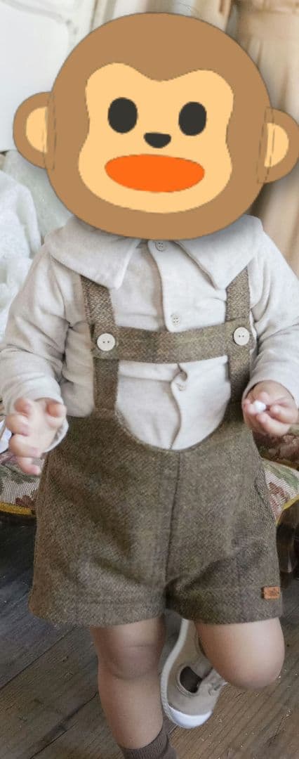 Popelin サロペットパンツ 12-18m　1＋トップス 12m　セット売り