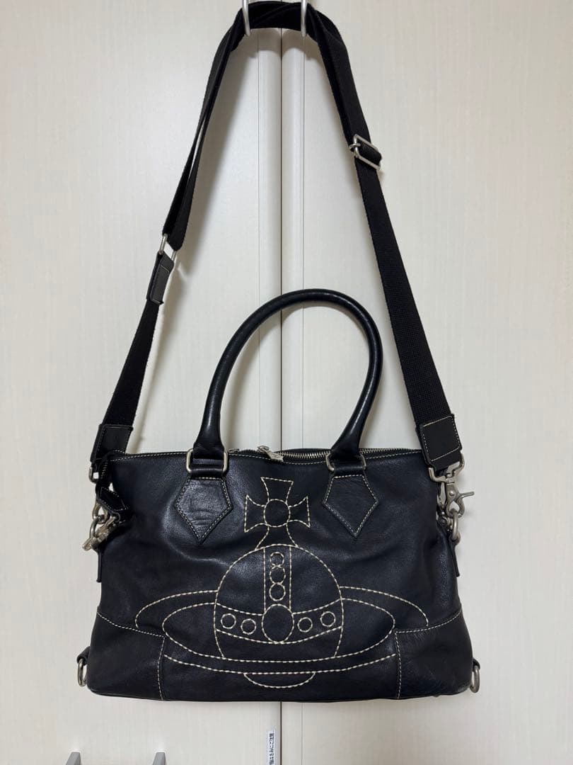 ヴィヴィアンウエストウッド 2way レザー ビッグオーブショルダーバッグ