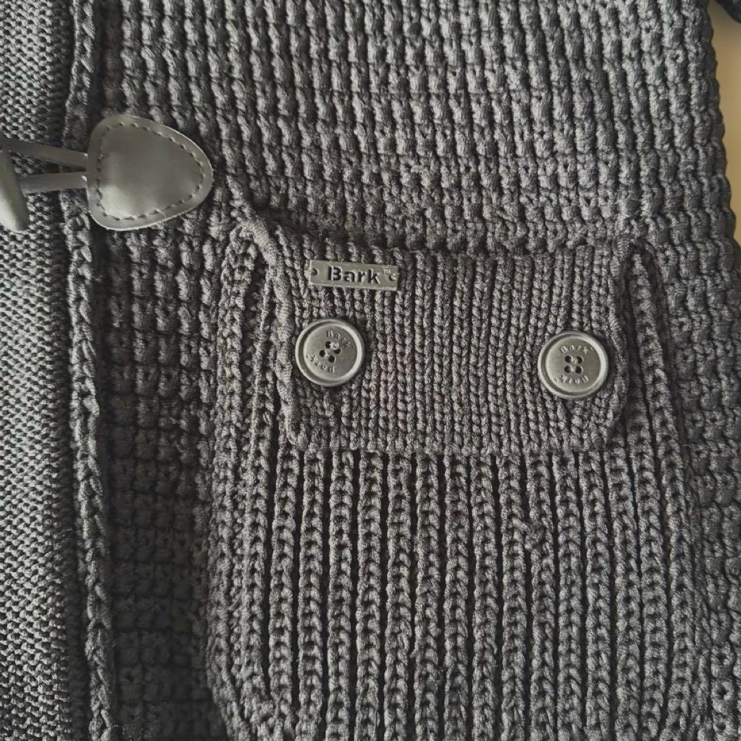 ✨美品✨バーク　ニットダッフルコート　ブラック　フード　秋冬　編み込み　2way