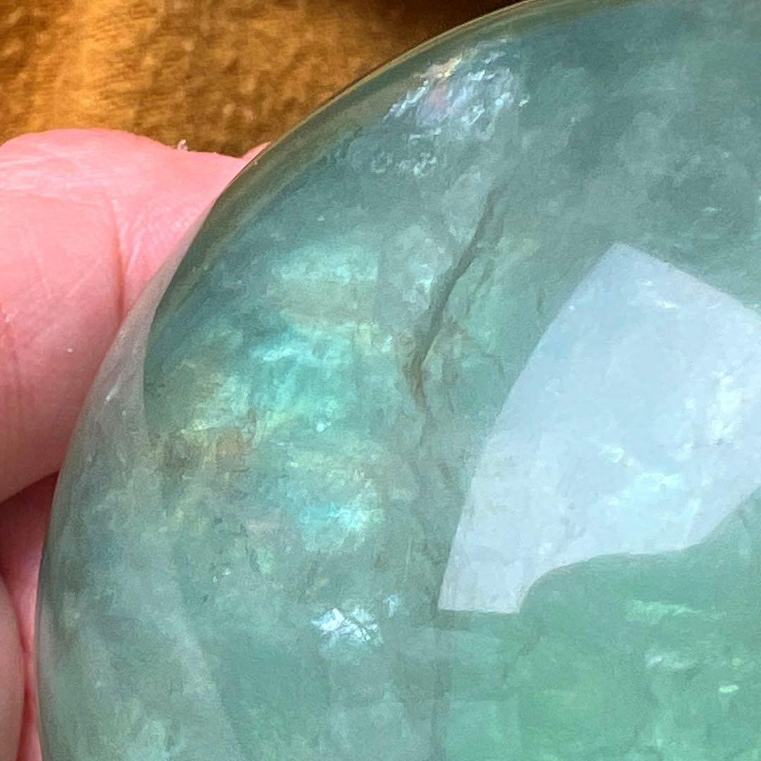 レア☆スフィア☆ブルーグリーン キラキラ虹入り