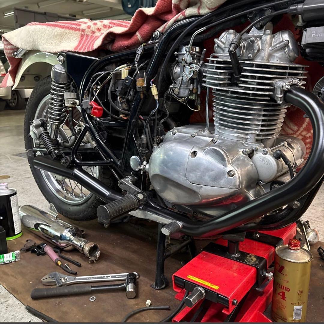 も*様 エストレア250 ワンオフヨシムラ風ショート菅スリップオン