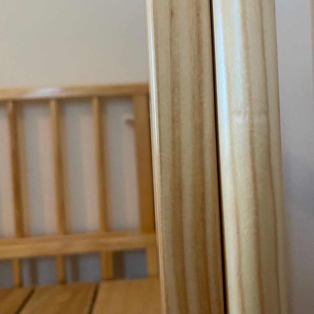 【直接引き渡し】カトージ　ミニミニベビーベッドⅡ ナチュラル　写真②