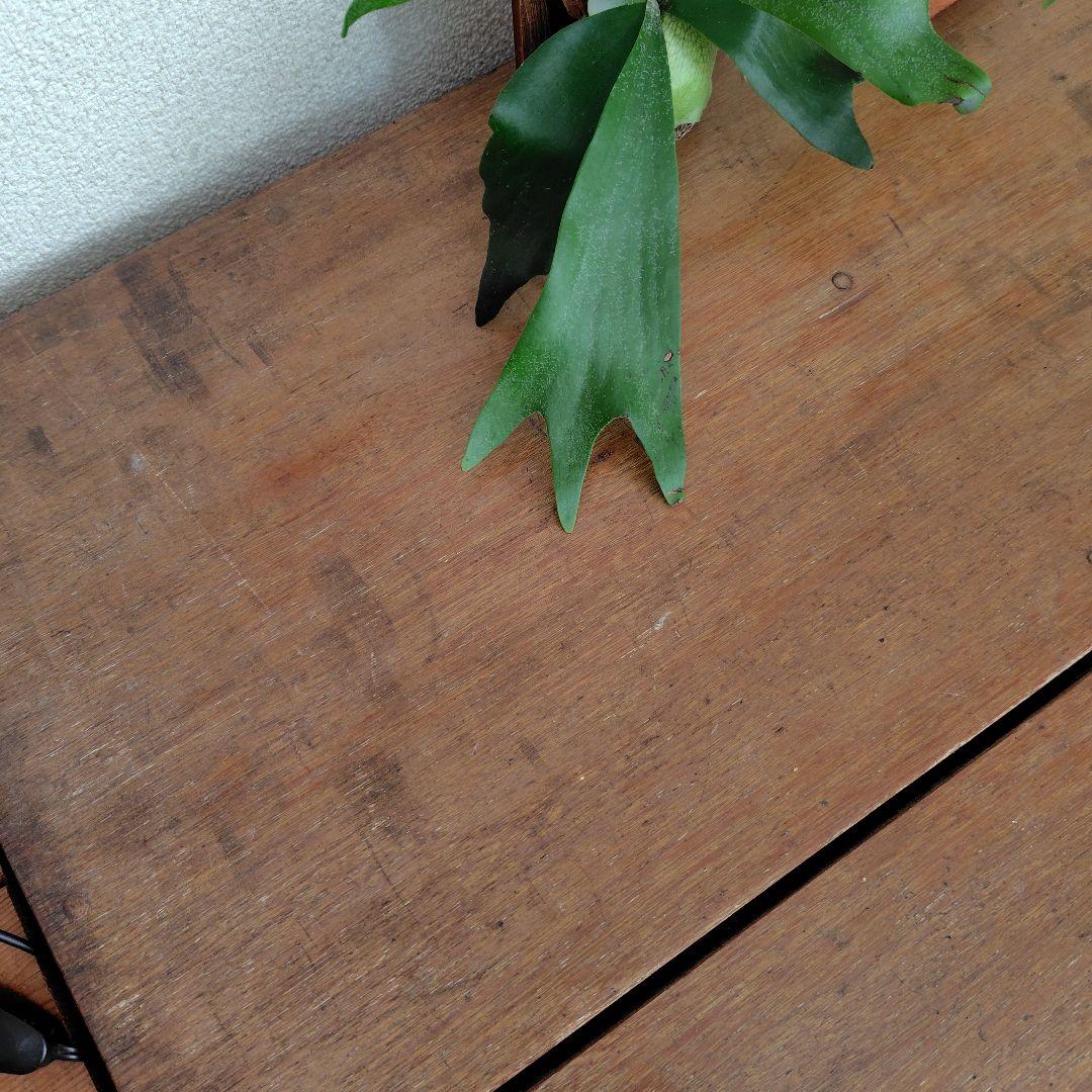 アンティークヴィンテージ昭和レトロ無垢材片袖机