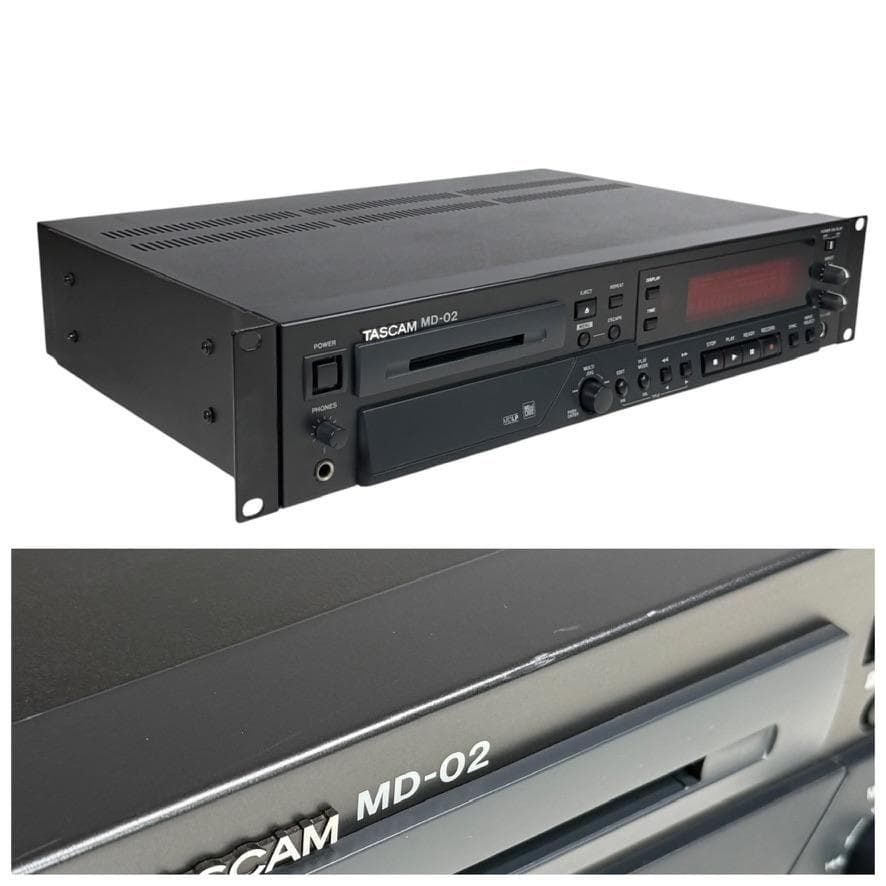 MD録音履歴4時間・TASCAM MD-02 MDLP対応 業務用MDデッキ