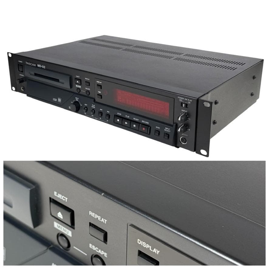 MD録音履歴4時間・TASCAM MD-02 MDLP対応 業務用MDデッキ
