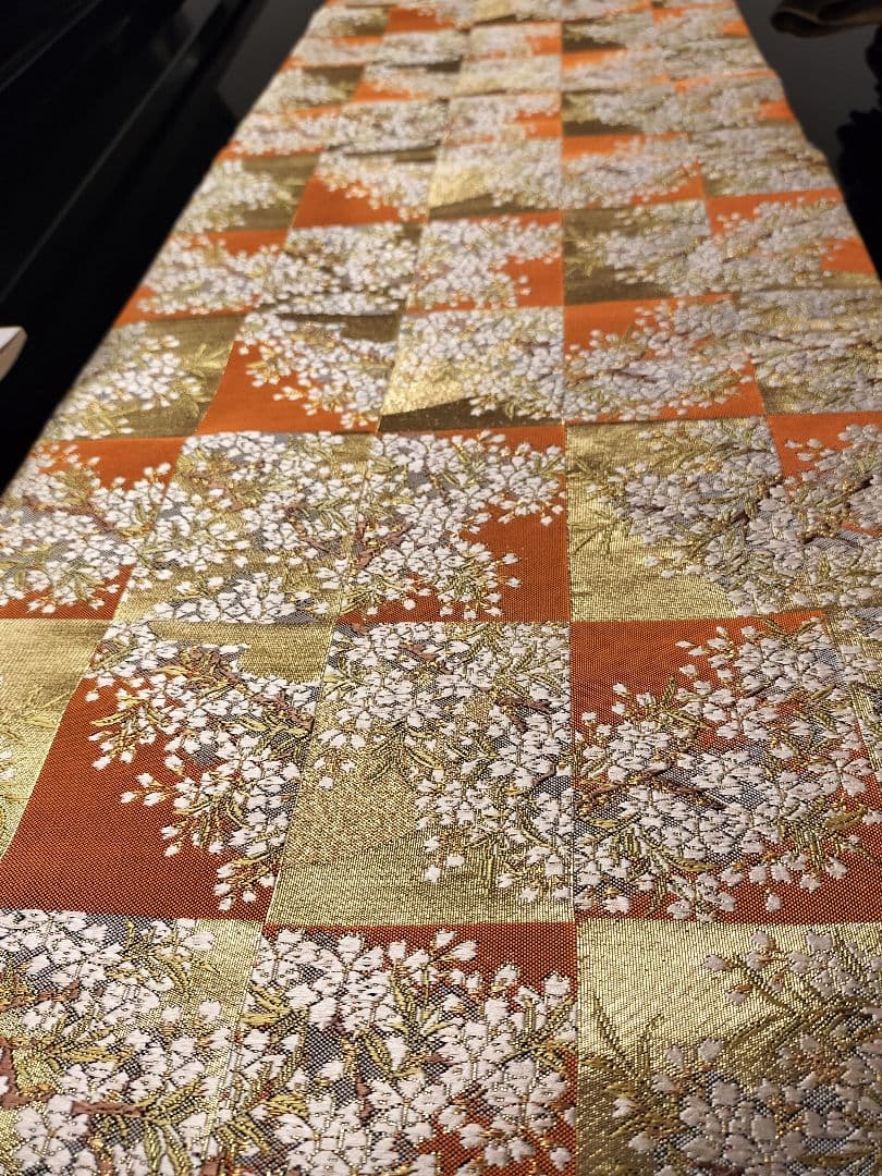 A668★逸品‼️豪華刺繍‼️ひな祭り‼️袋帯正絹テーブルランナー2m15cm