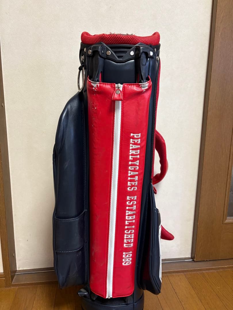 大幅値下げ★PEARLY GATESキャディバッグ⭐️紺・赤 クラブヘッドカバー付