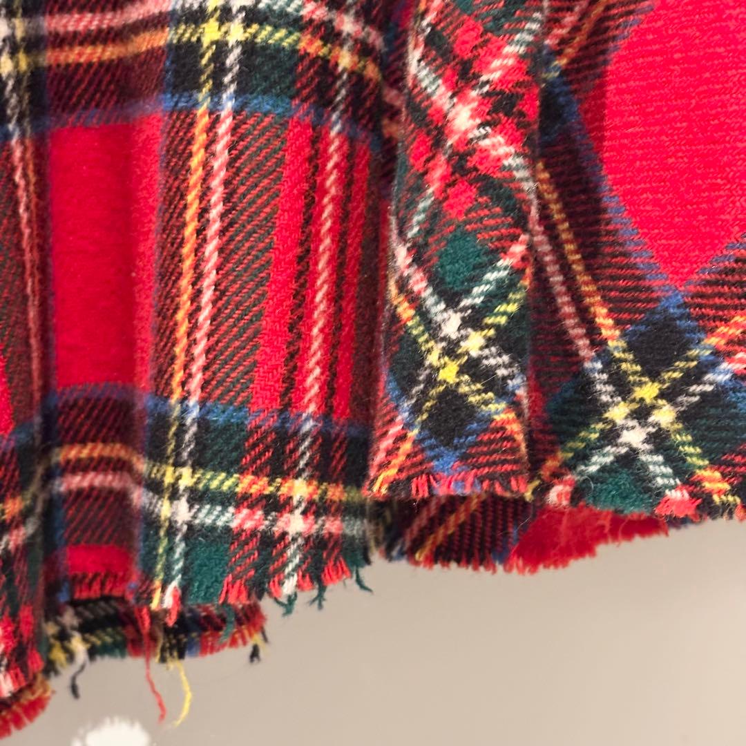 OLD アニエスベー /タータンチェックアシンメトリーワンピース　フランス製