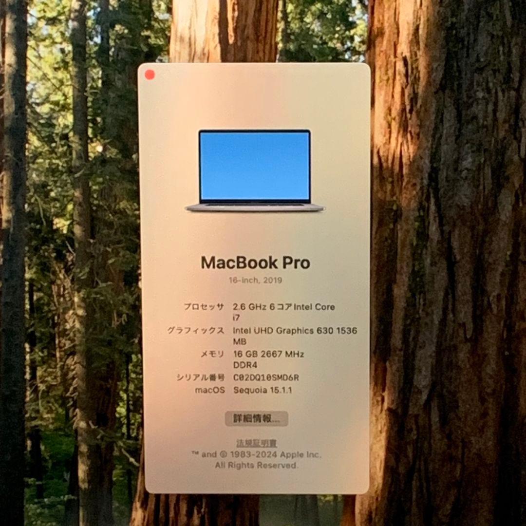 MacBookPro i7 2019 SSD512GBメモリ16GBパソコンPC