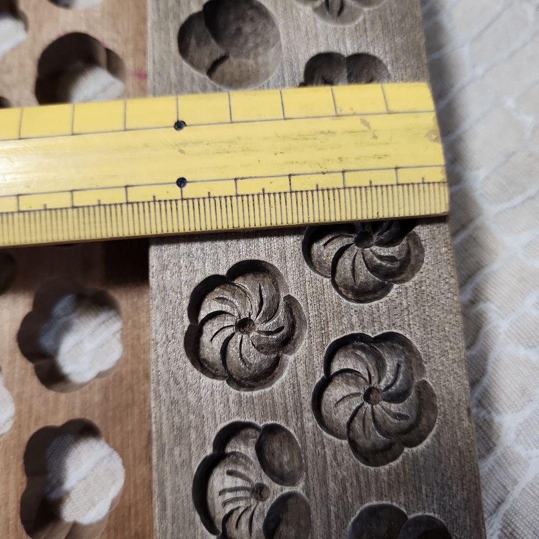 梅花5柄　菓子木型　古い 木型 菓子型 和菓子 木製 古道具 古物