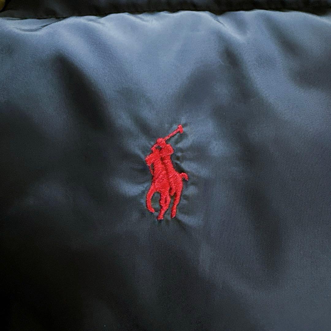 【ポロラルフローレン】ダウンベスト リバーシブル Mサイズ ネイビー レッド