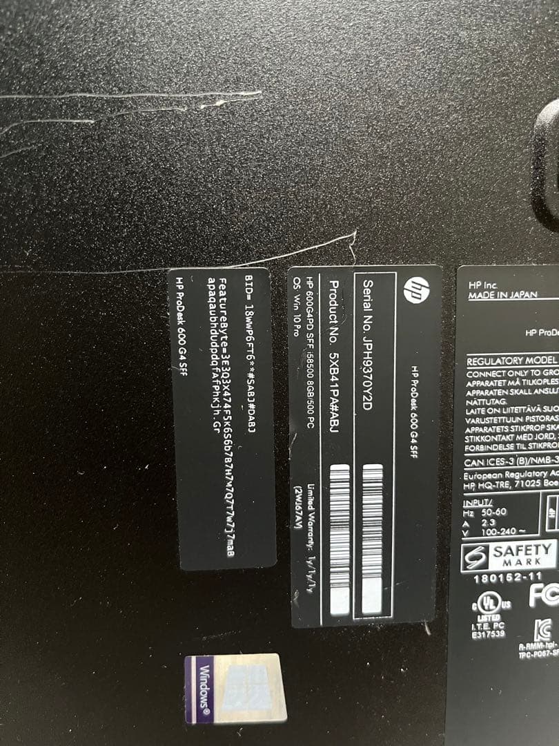 hp ProDesk 600 G4 Core i5 パソコン デスクトップ