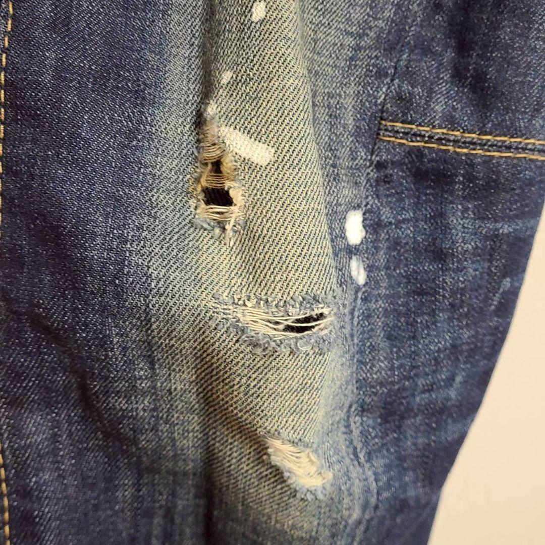 ディースクエアード デニム バイカーパンツ ペイント ダメージ加工 ジーンズ