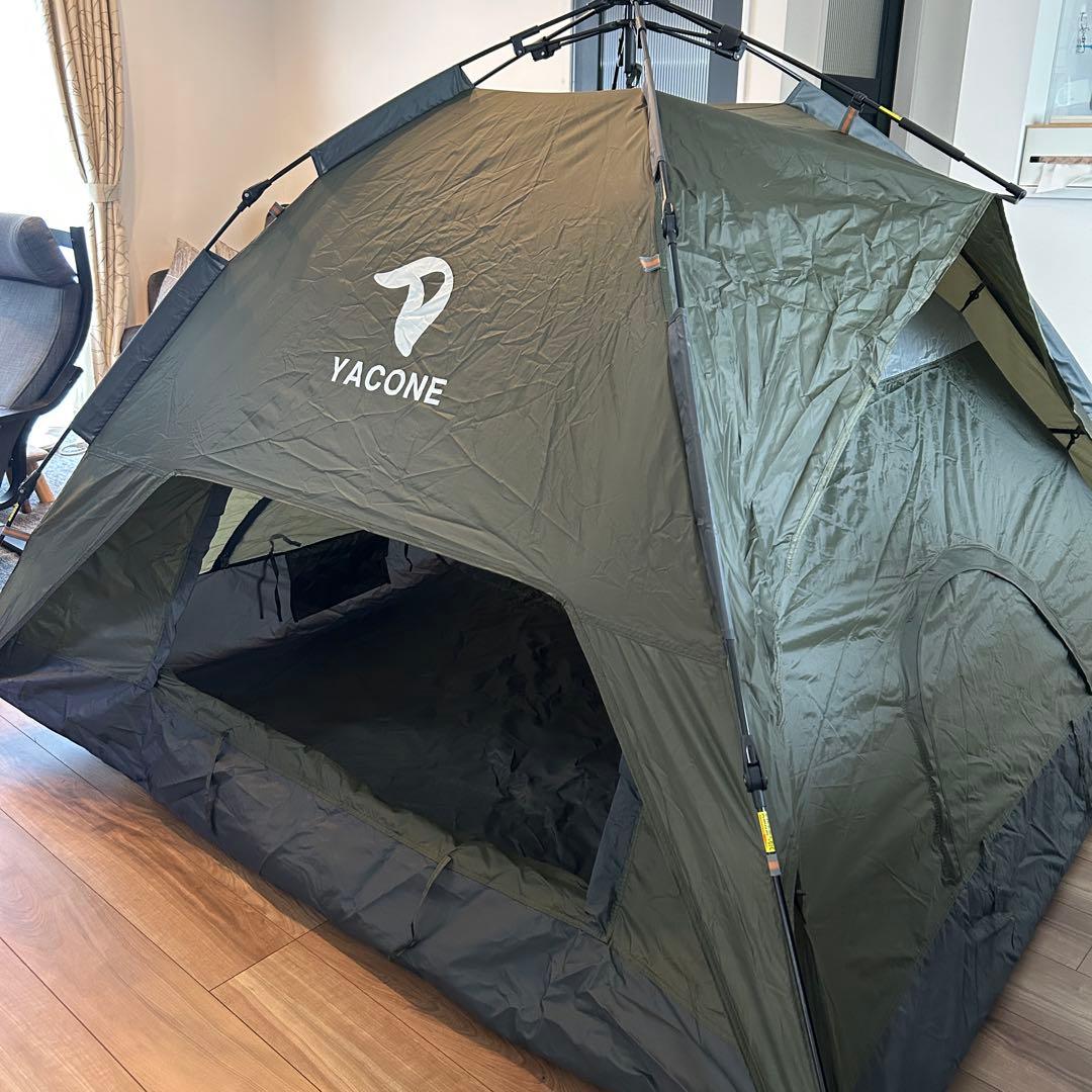 YACONE ワンタッチテント アウトドア キャンプ 組立簡単 防水 4人用