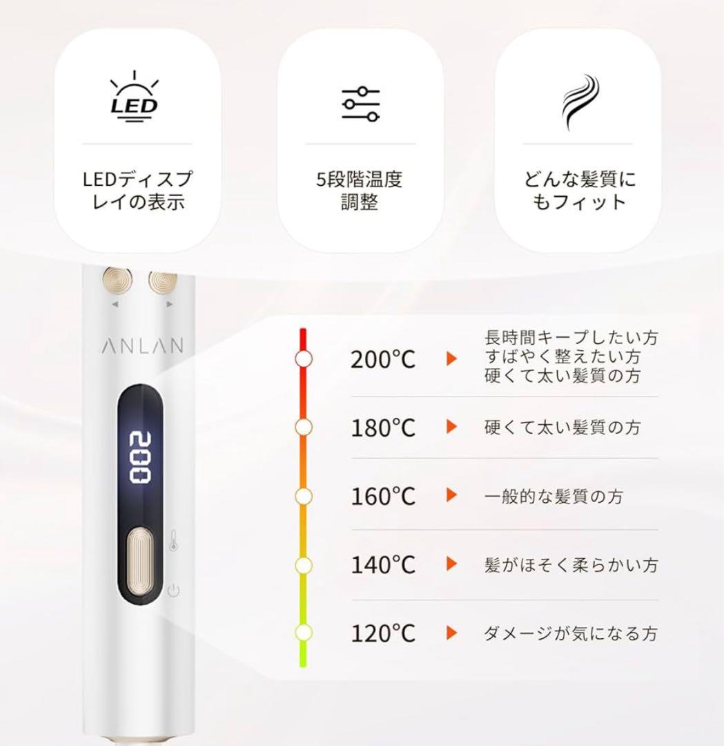 ANLAN オートカールアイロン コテ　ヘアアイロン