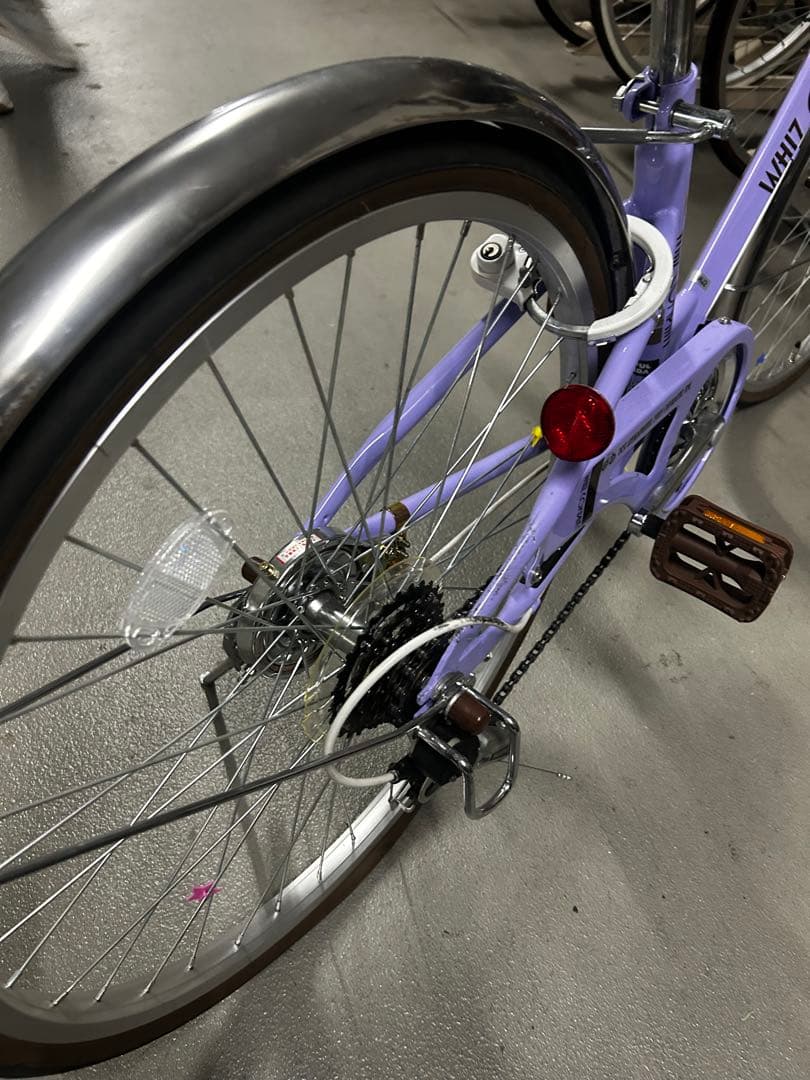 子供用自転車 24インチ　紫色 前部バスケット付き