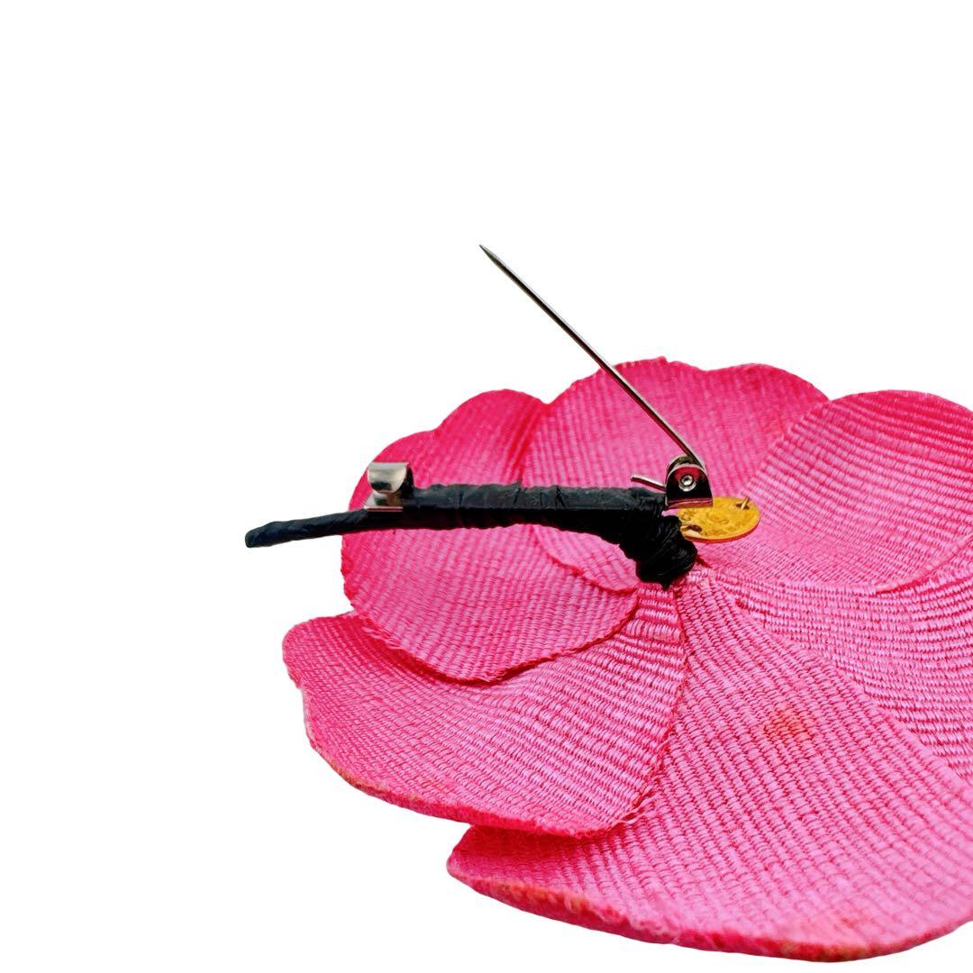 シャネル カメリア コサージュ ピンブローチ ピンバッジ レディース ピンク