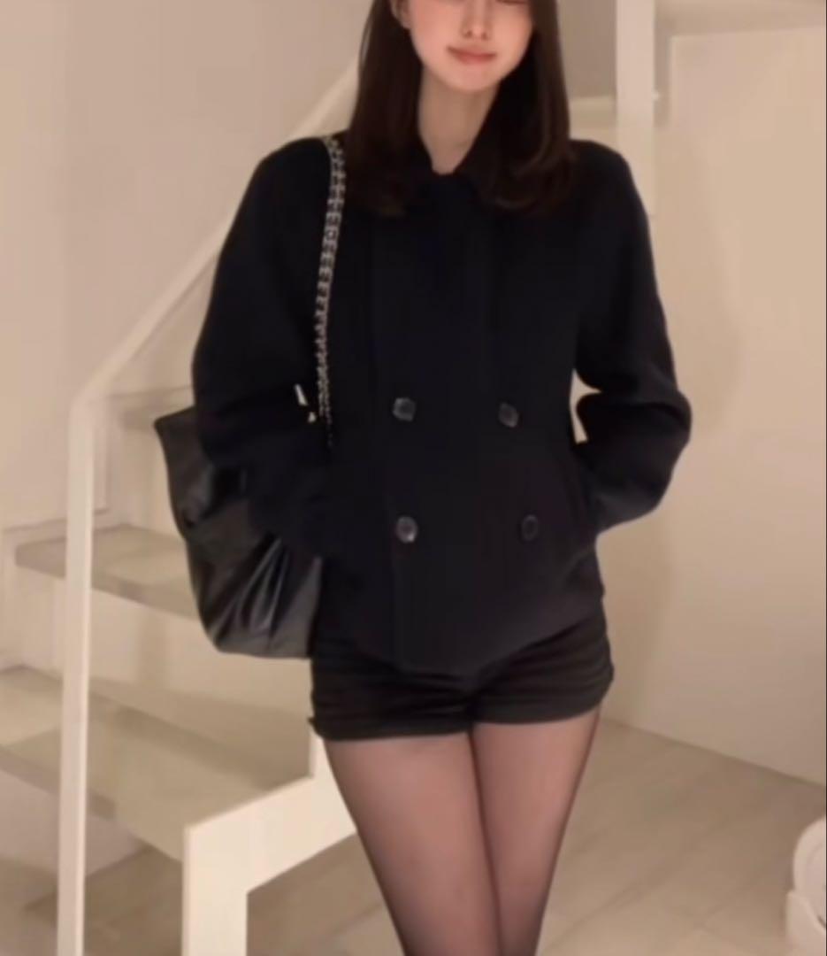 超美品ユニクロ ダブルフェイスショートコート