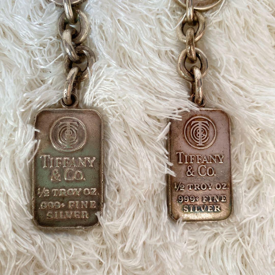 【2個セット】ティファニー インゴット キーホルダー バッグチャーム シルバー