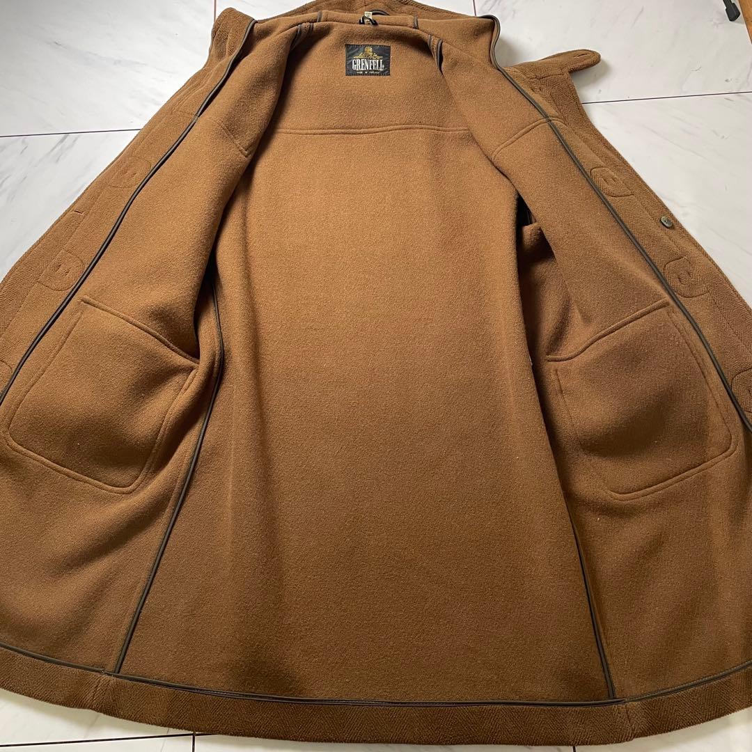 希少 黒タグ グレンフェル ダッフルコート ヴィンテージ ヘリンボーン 茶 40