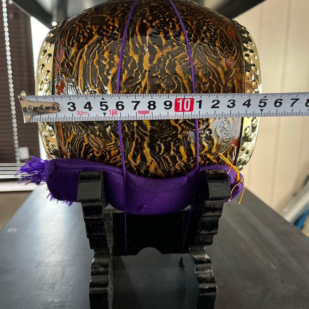 軍扇・陣笠・陣太鼓付三品セット 台付き 端午の節句飾り・五月人形・