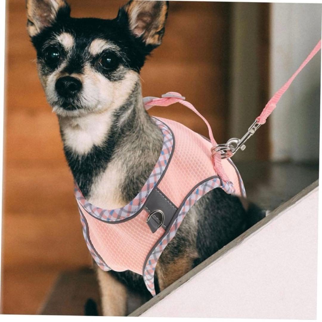 小型犬用 ハーネス リード セット ピンク ベストタイプ 新品 未使用