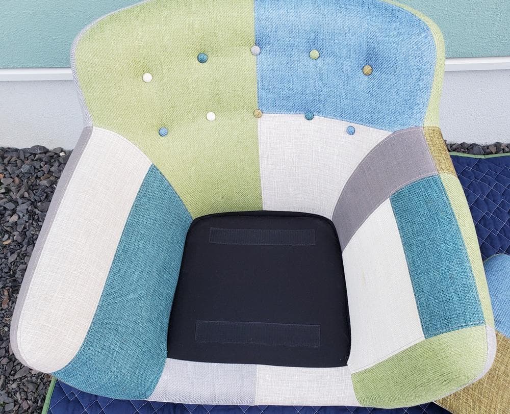 C46　フランフラン　ナビア　パッチワーク1人掛ソファ　グリーン