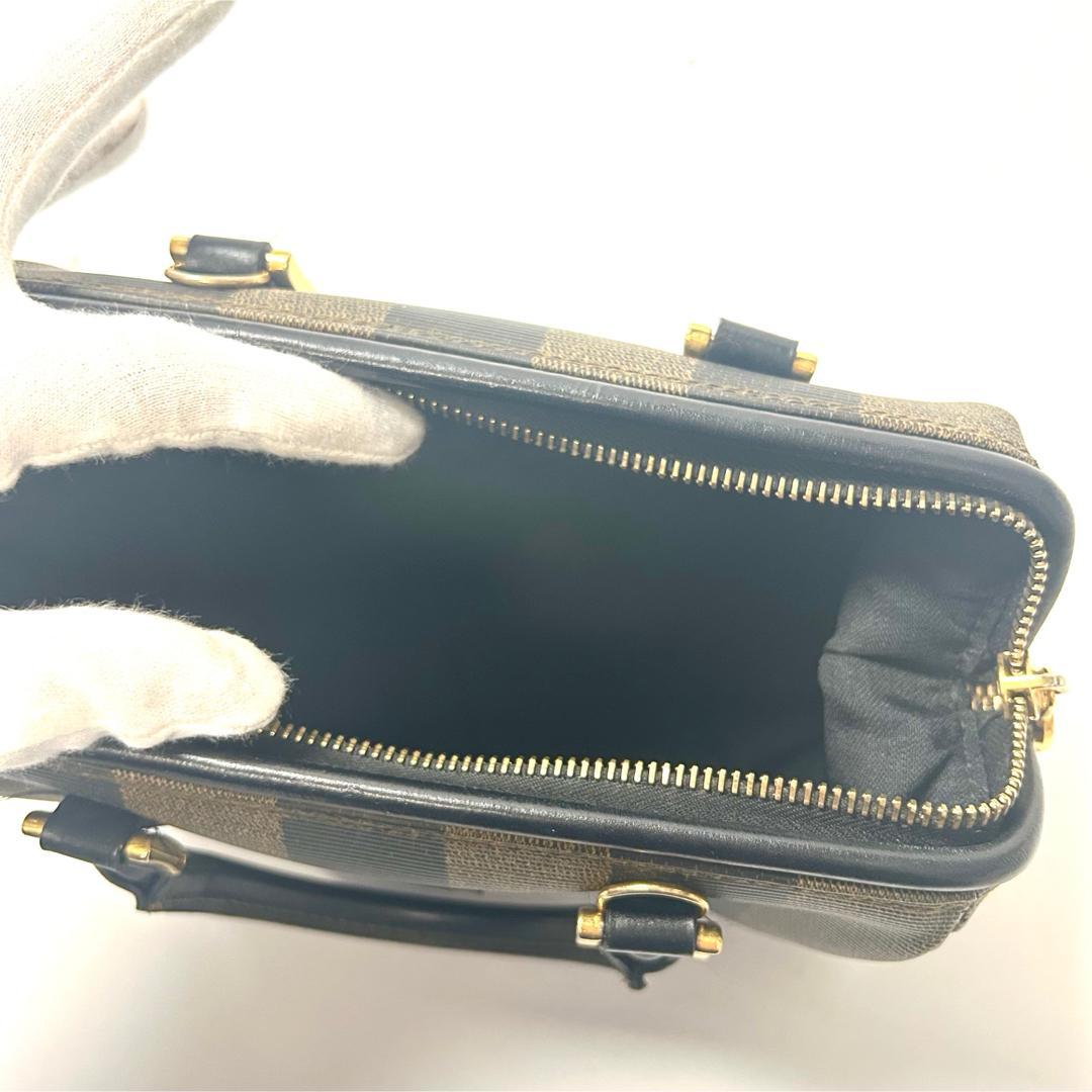 フェンディ　 ペカン　FFロゴ　PVC ハンドバッグ　ミニボストンバッグ