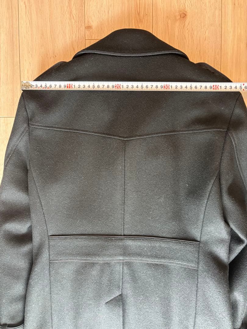 BURBERRY BLACK LABEL ブラック ピーコート　ラビットファー付