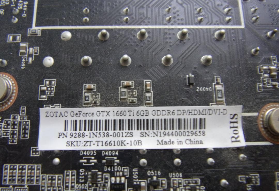 ZOTAC Geforce GTX 1660Ti 6GB グラフィックボード