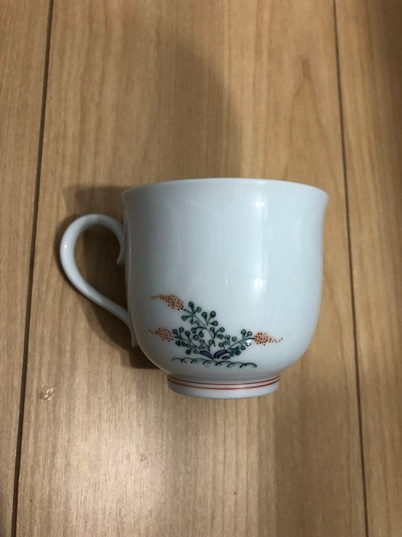 十四代柿右衛門　珈琲碗　コーヒーカップ　錦　粟鶉文