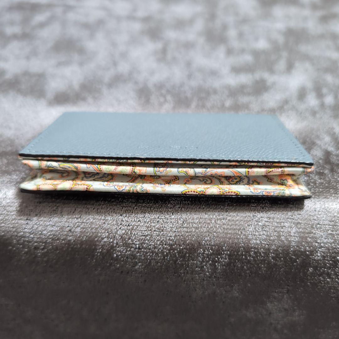 *ETRO*エトロ カードケース 名刺入れ ペイズリー グレー 水色 箱あり