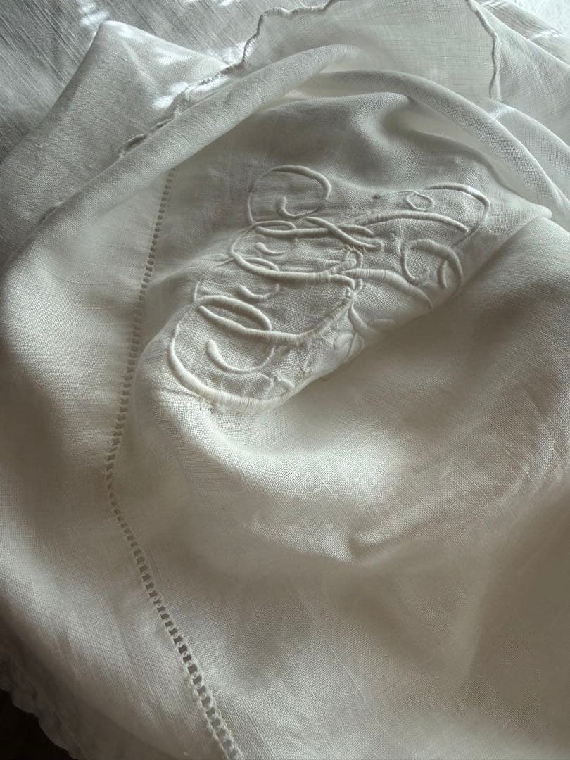 フランスアンティークஐ⋆*モノグラムの透け感が素敵なカーテンஐ⋆*レア❤︎