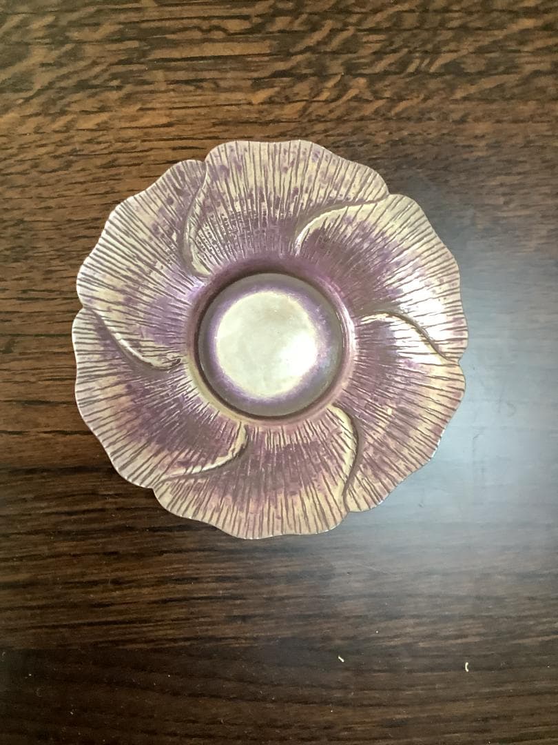 純銀　茶托10客　捻牡丹托子 桐箱付　593gr