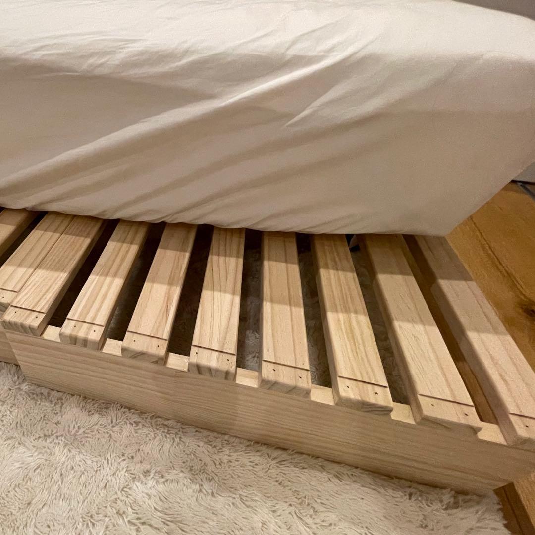 ベッド　スノコ　パレット　ダブルベッド　セミダブルベッド　連結ベッド